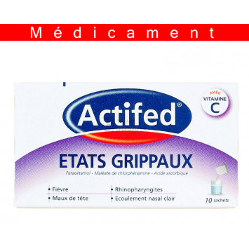 ACTIFED ETATS GRIPPAUX, poudre pour solution buvable en sachet-dose