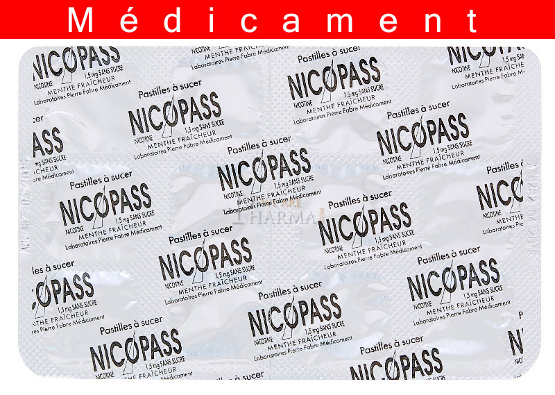 NICOPASS 1,5 mg SANS SUCRE MENTHE FRAICHEUR, pastille ...