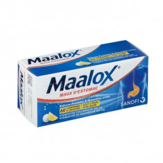 MAALOX MAUX D'ESTOMAC SANS SUCRE, comprimé à croquer édulcoré à la saccharine sodique, au sorbitol et au maltitol – 60 comprimés