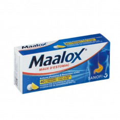 MAALOX MAUX D'ESTOMAC SANS SUCRE, comprimé à croquer édulcoré à la saccharine sodique, au sorbitol et au maltitol – 40 comprimés